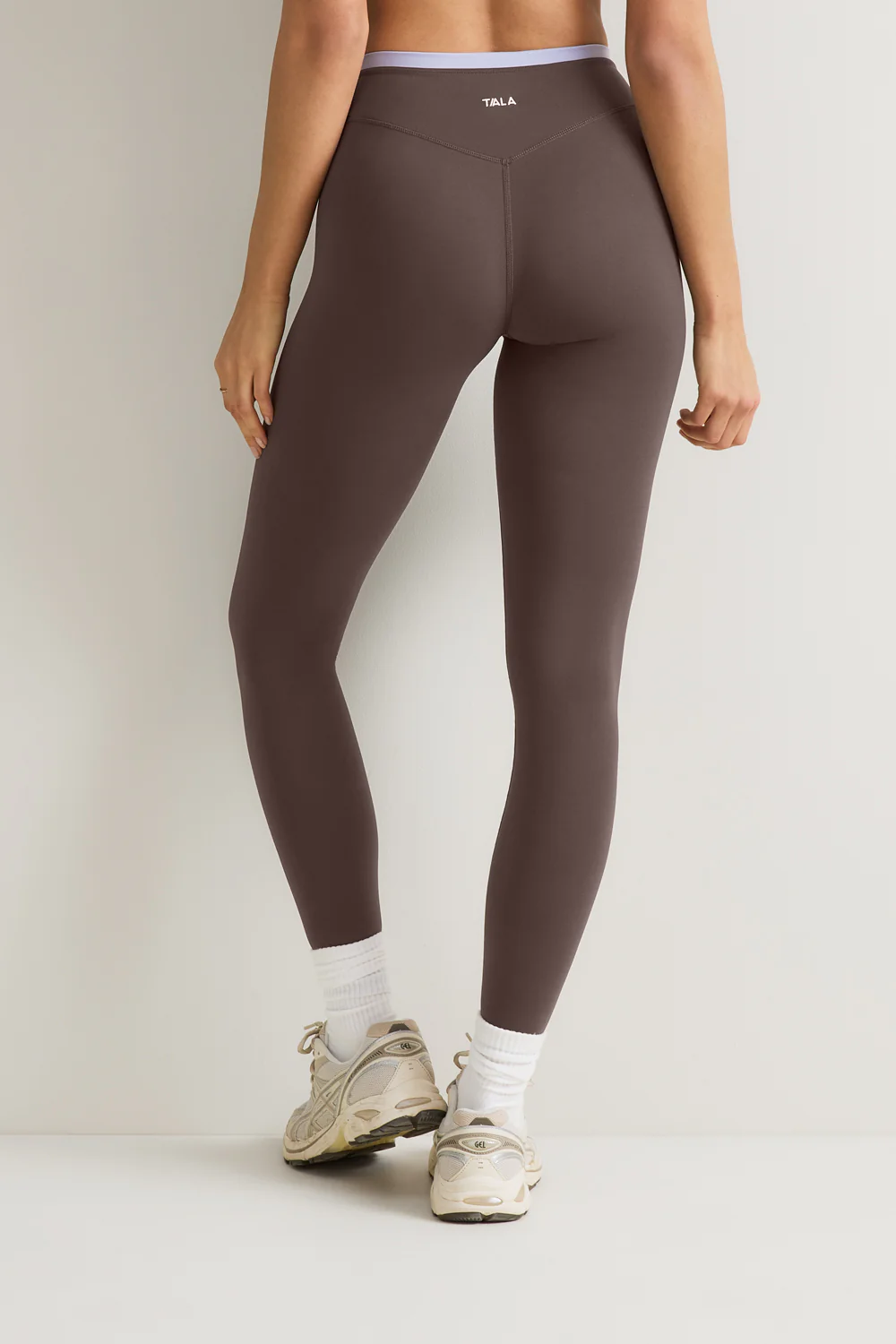 DayFlex Contrast Panel High Waisted Legging - Mocha Brown / Lilac - Image 4