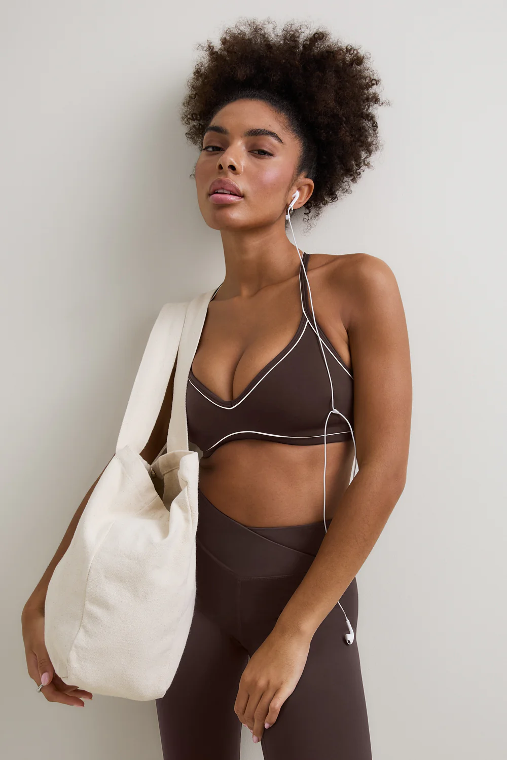 DayFlex Contrast Sweetheart Sports Bra - Chestnut Brown - Image 5