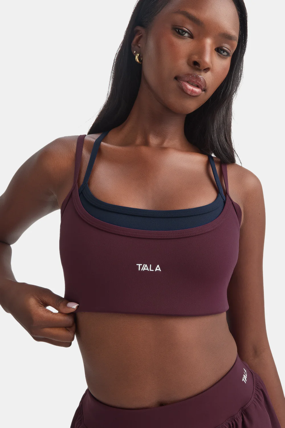 DayFlex Double Layer Sports Bra - Fig / Midnight Navy - Image 3