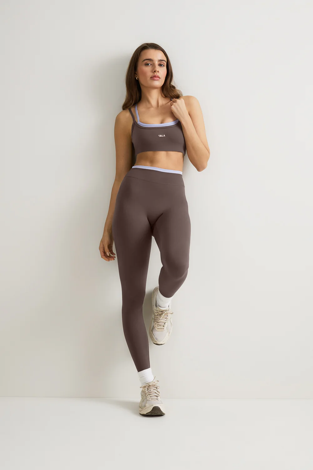 DayFlex Double Layer Sports Bra - Mocha Brown / Lilac - Image 3
