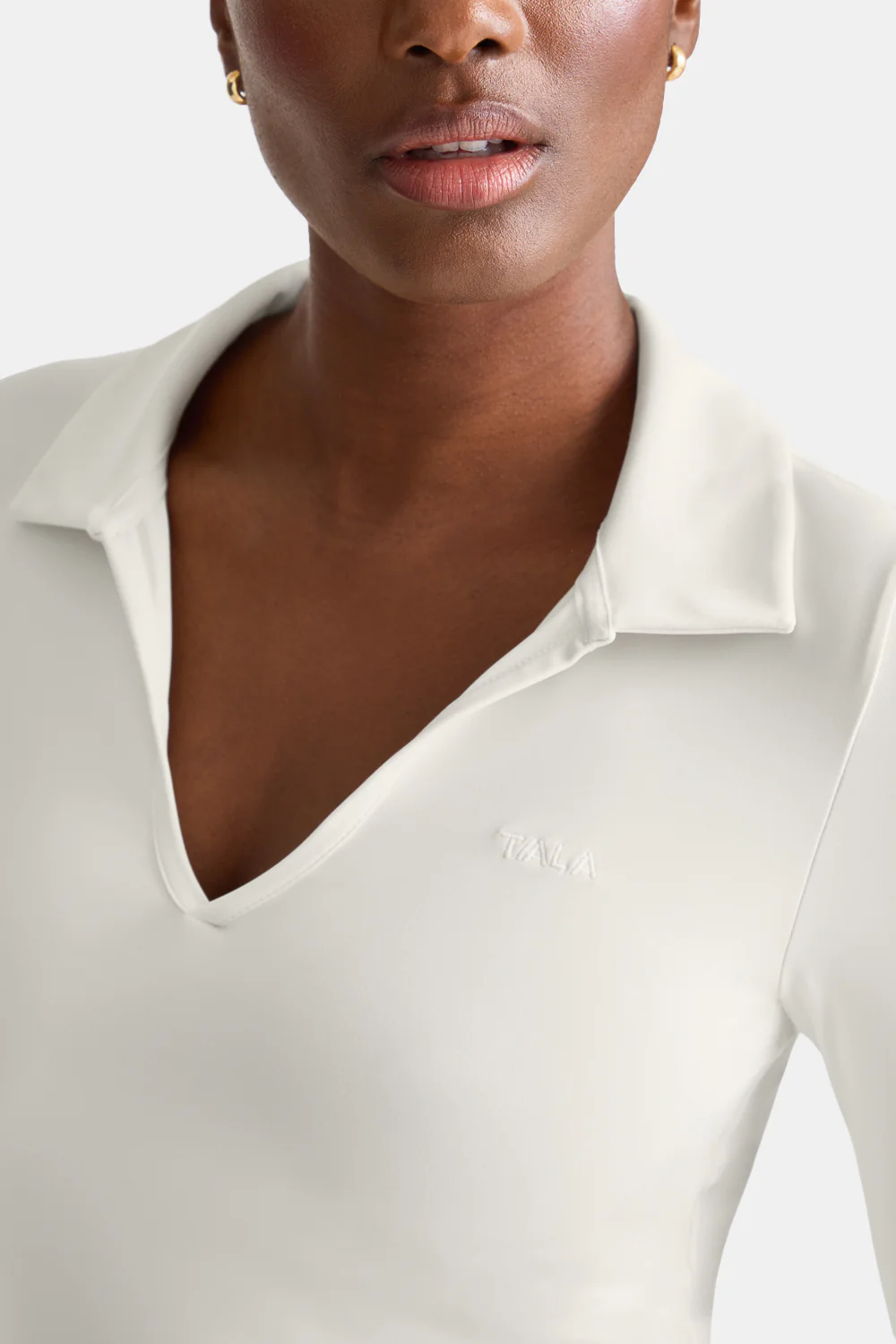 DayFlex Long Sleeve Lightweight Polo - Ivory - Image 3