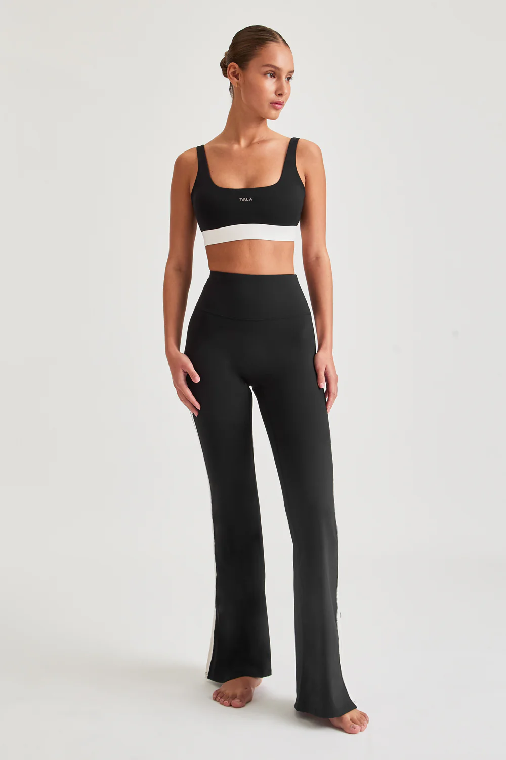 DayFlex Open Back Square Neck Sports Bra - Shadow Black And Ivory - Image 13