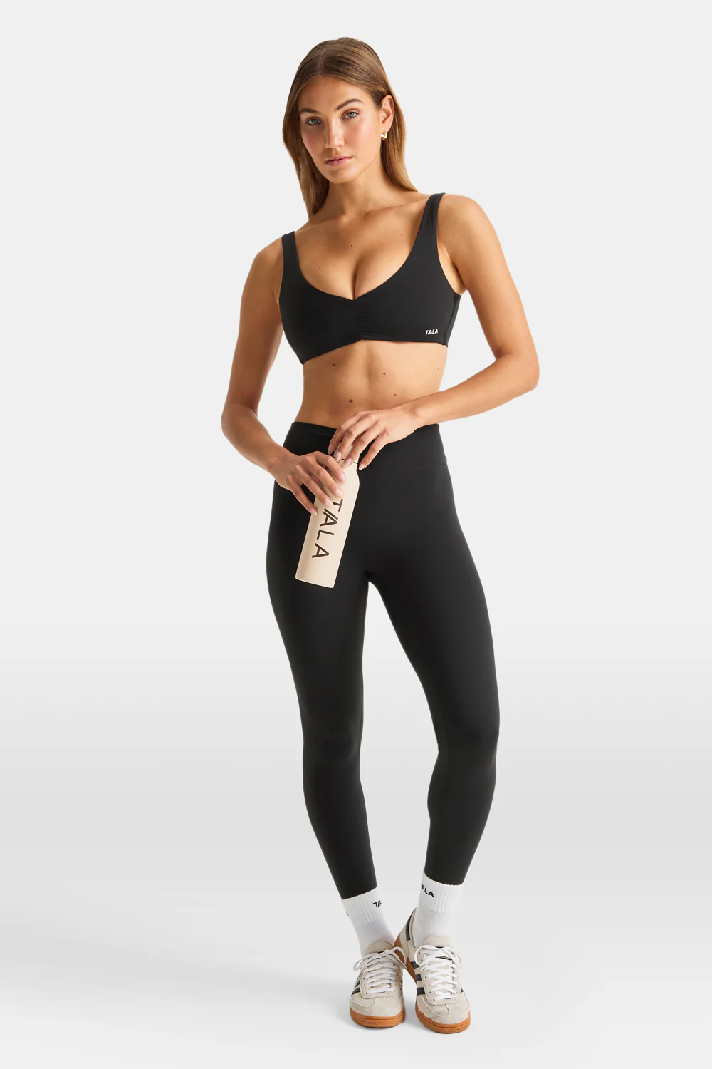 DayFlex Ruched Front Sports Bra - Shadow Black - Image 4