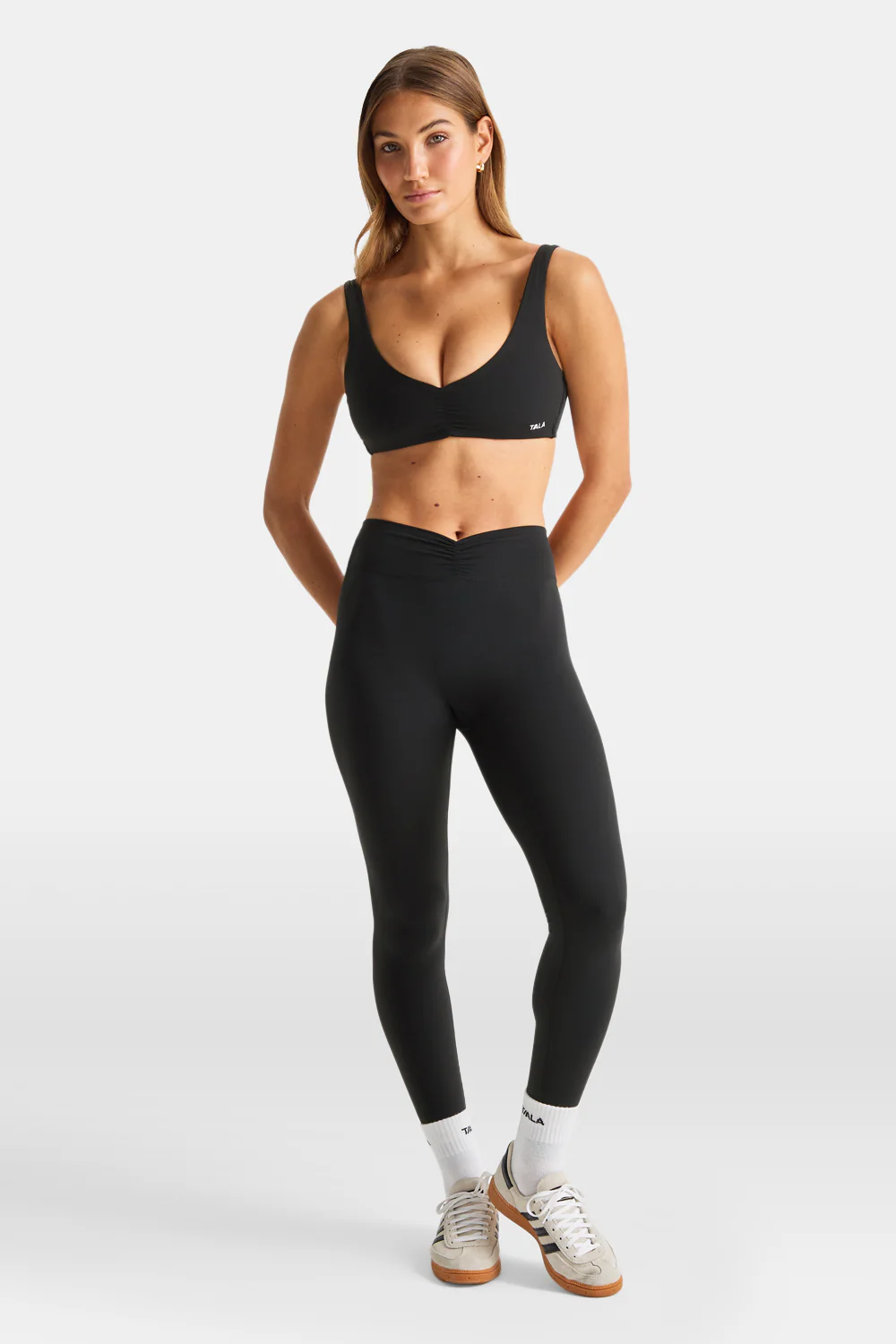 DayFlex Ruched Front Sports Bra - Shadow Black - Image 5