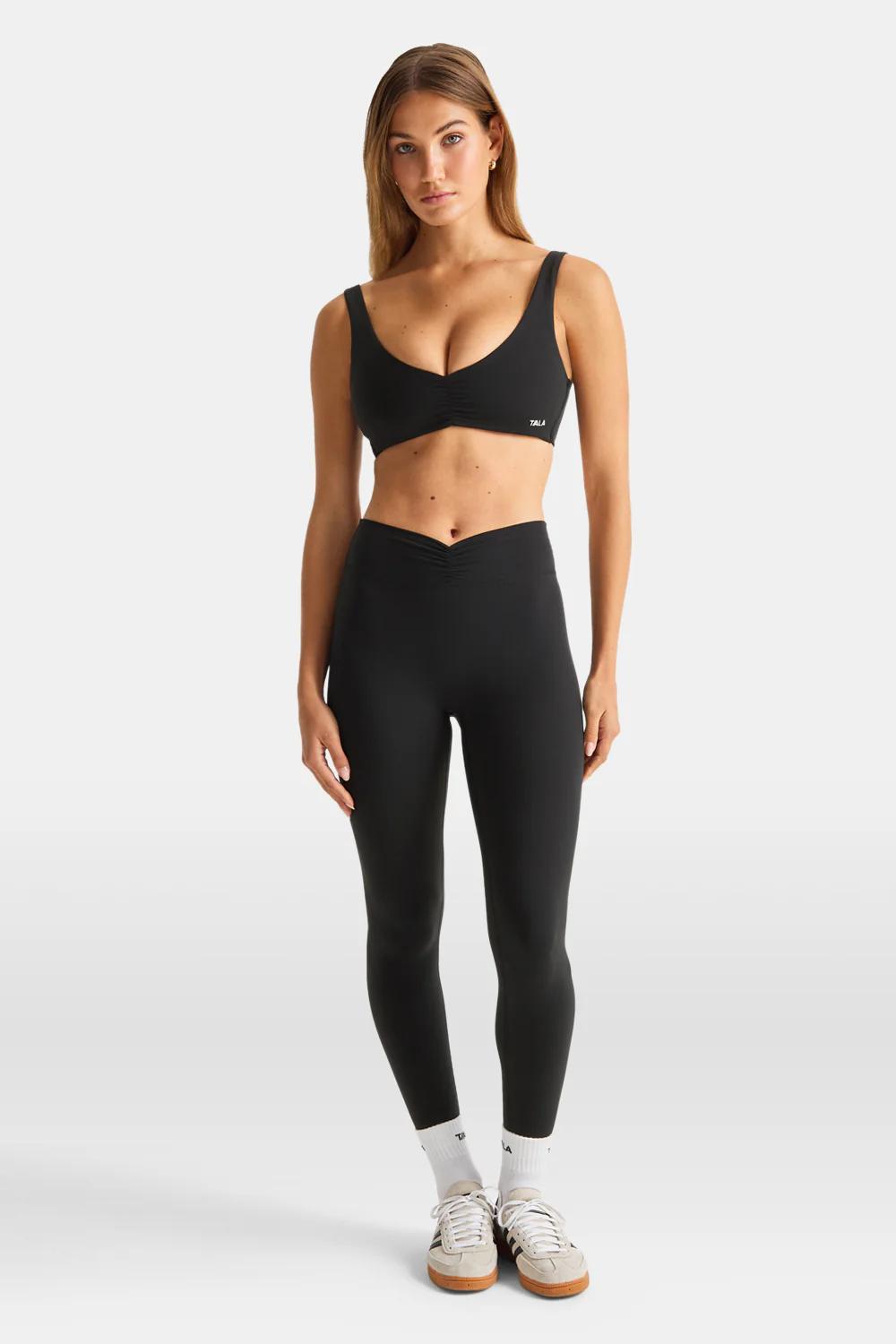 DayFlex Ruched Waist No Front Seam Legging - Shadow Black - Image 4
