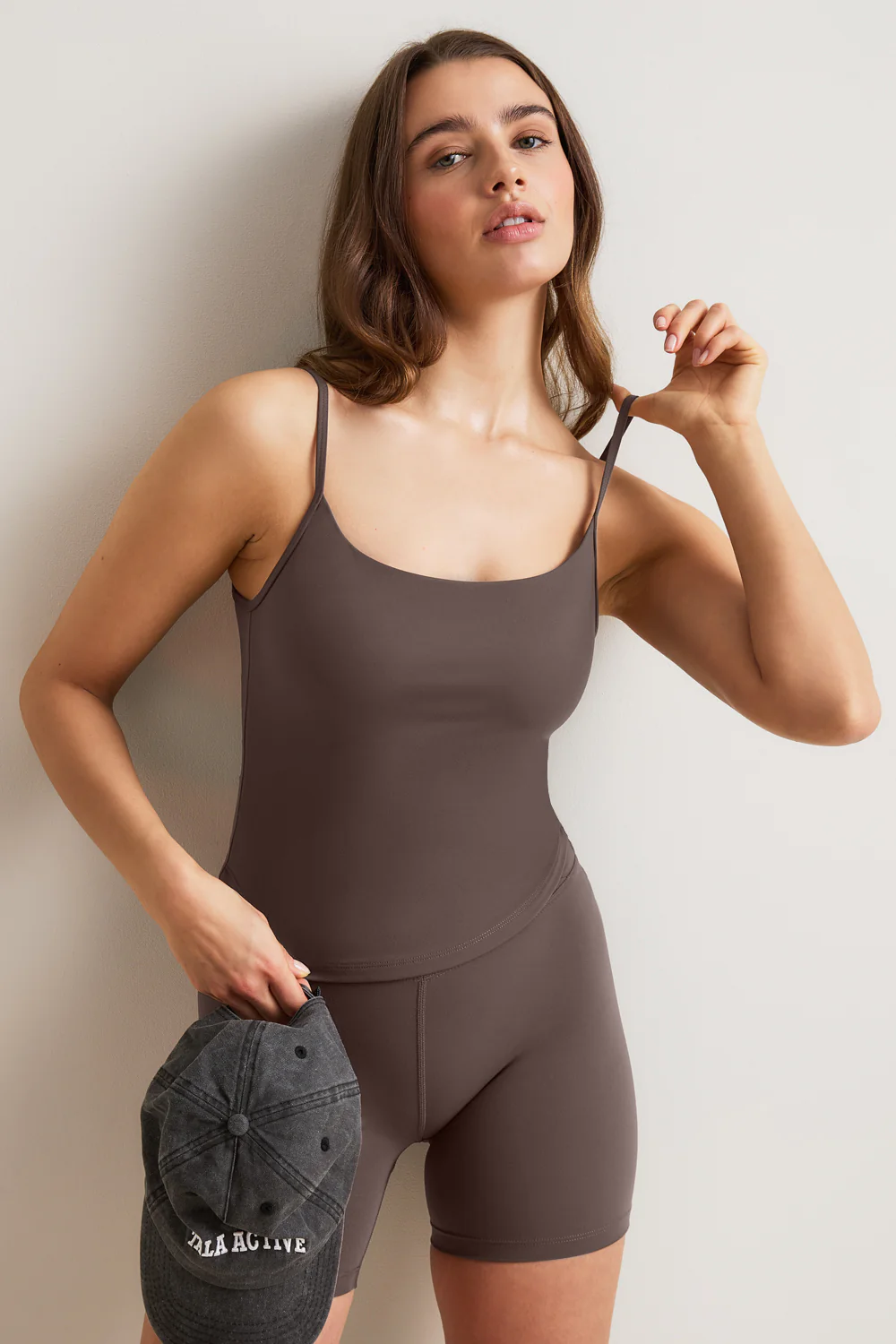 DayFlex Minimal Strappy Tank - Mocha Brown