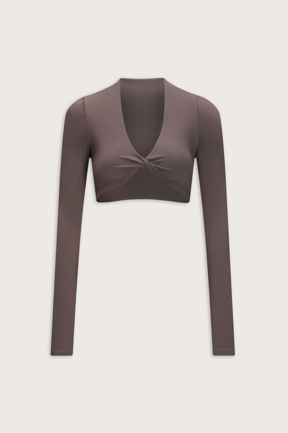 DayFlex Twist Front Long Sleeve Top - Mocha Brown - Image 2
