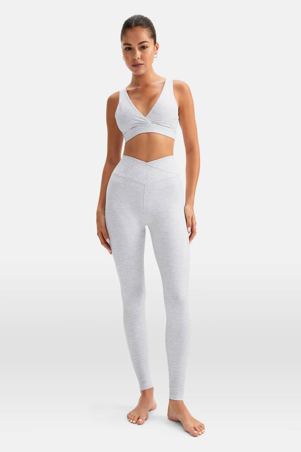 DayFlex V Neck Sports Bra - Grey Marl - Image 11