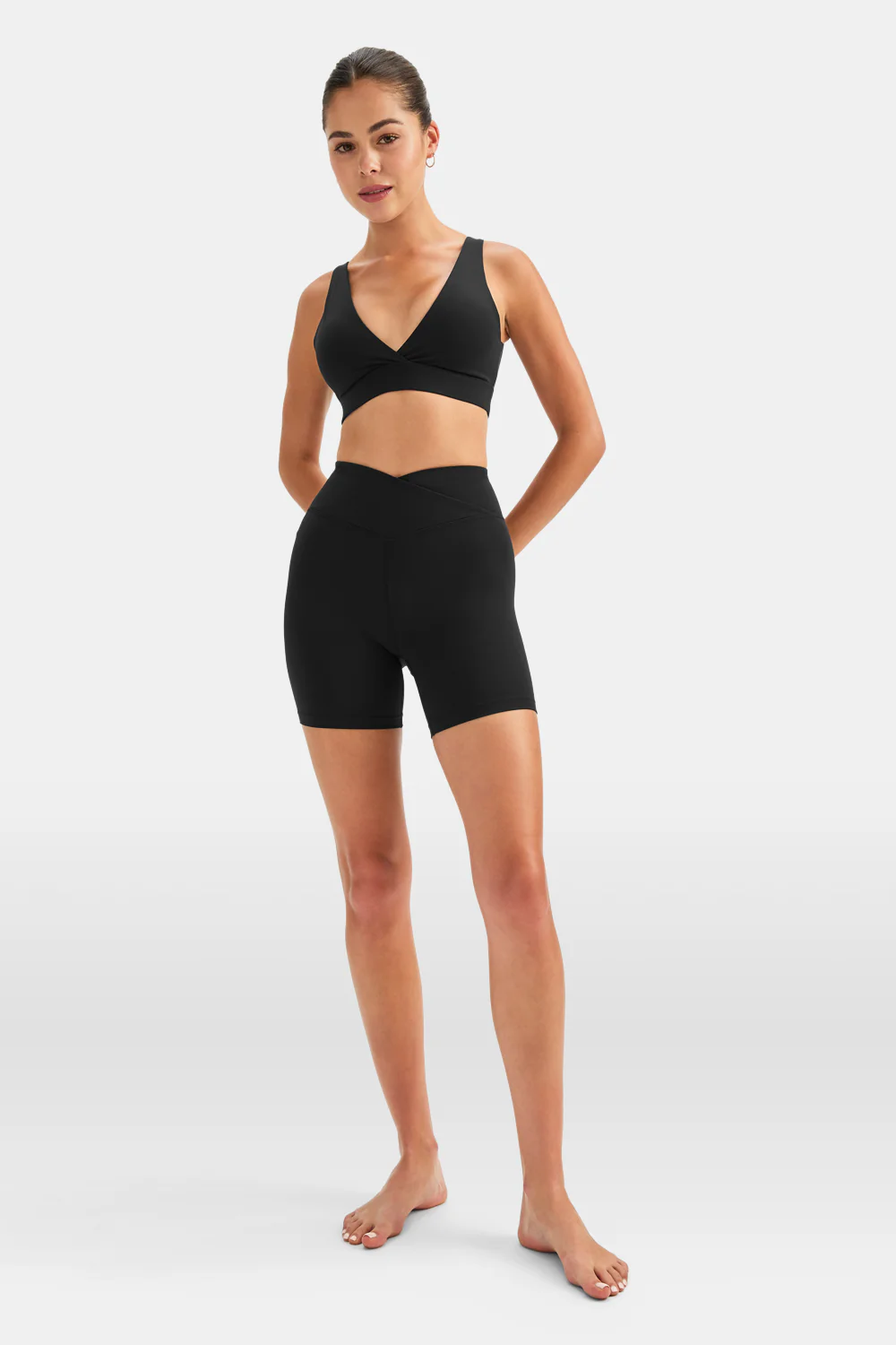 DayFlex V Neck Sports Bra - Shadow Black - Image 4
