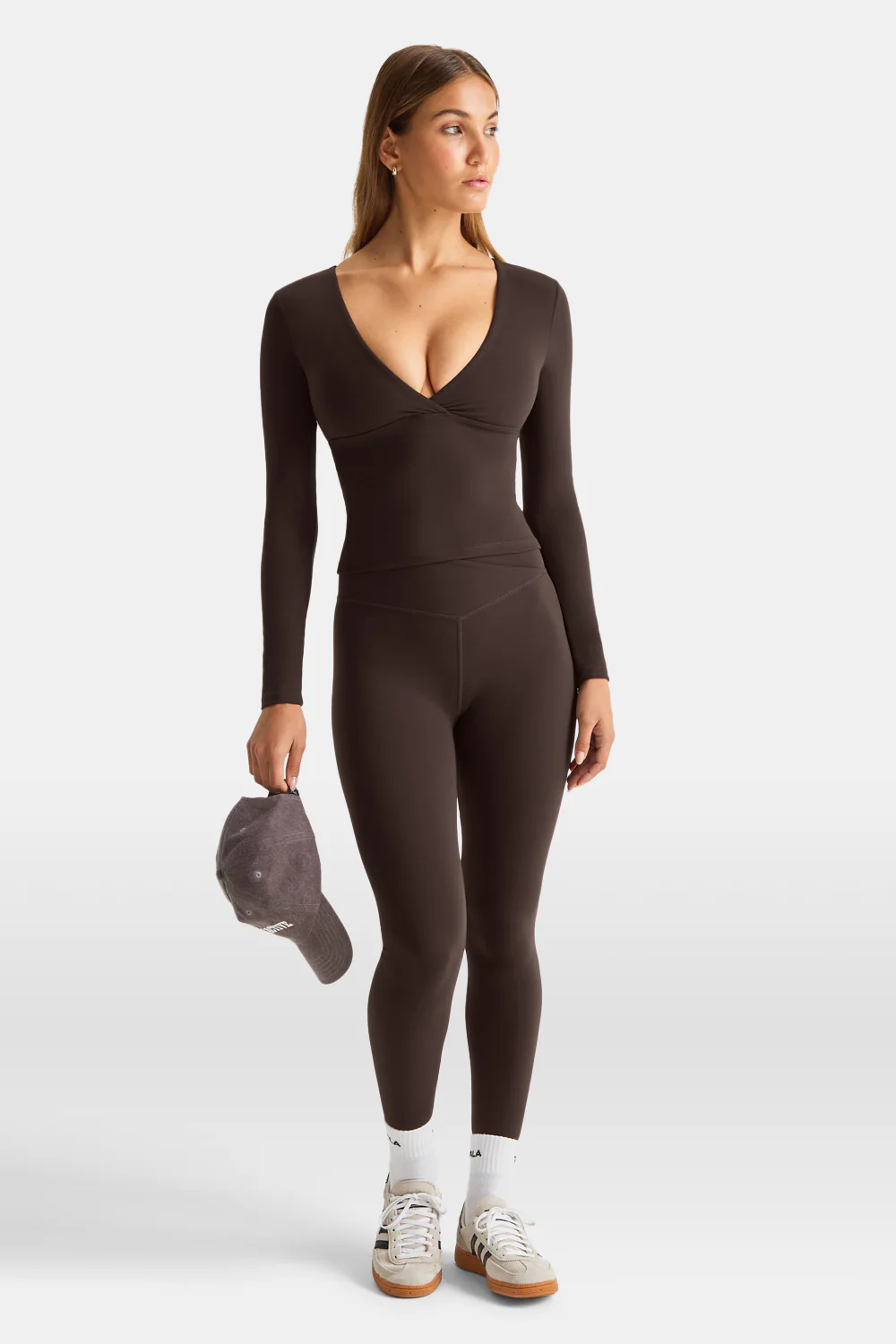 DayFlex V Neck Top - Americano - Image 3