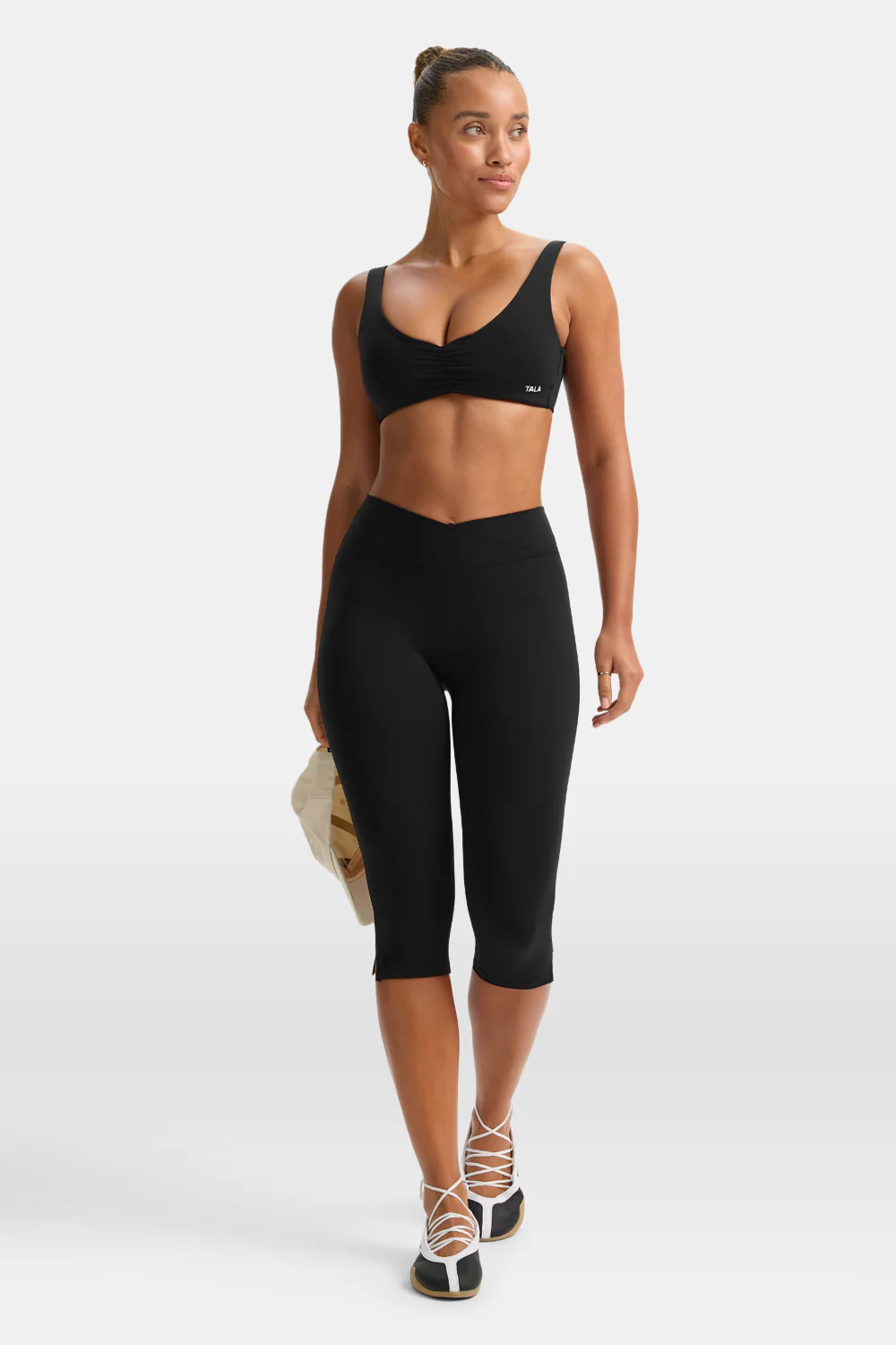 DayFlex Wrap Capri No Front Seam Legging - Shadow Black - Image 8