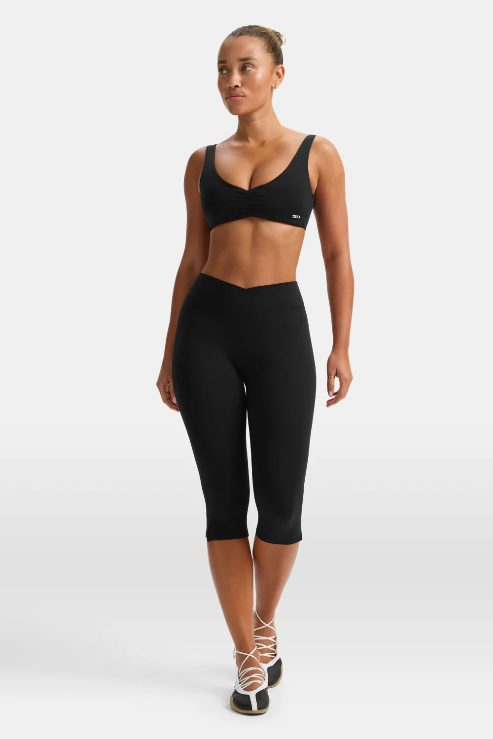 DayFlex Wrap Capri No Front Seam Legging - Shadow Black - Image 9