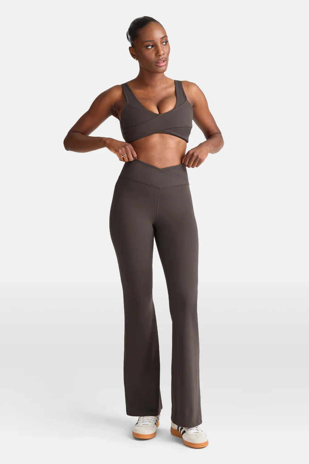 DayFlex Wrap Flared Yoga Pant - Mocha Brown - Image 4