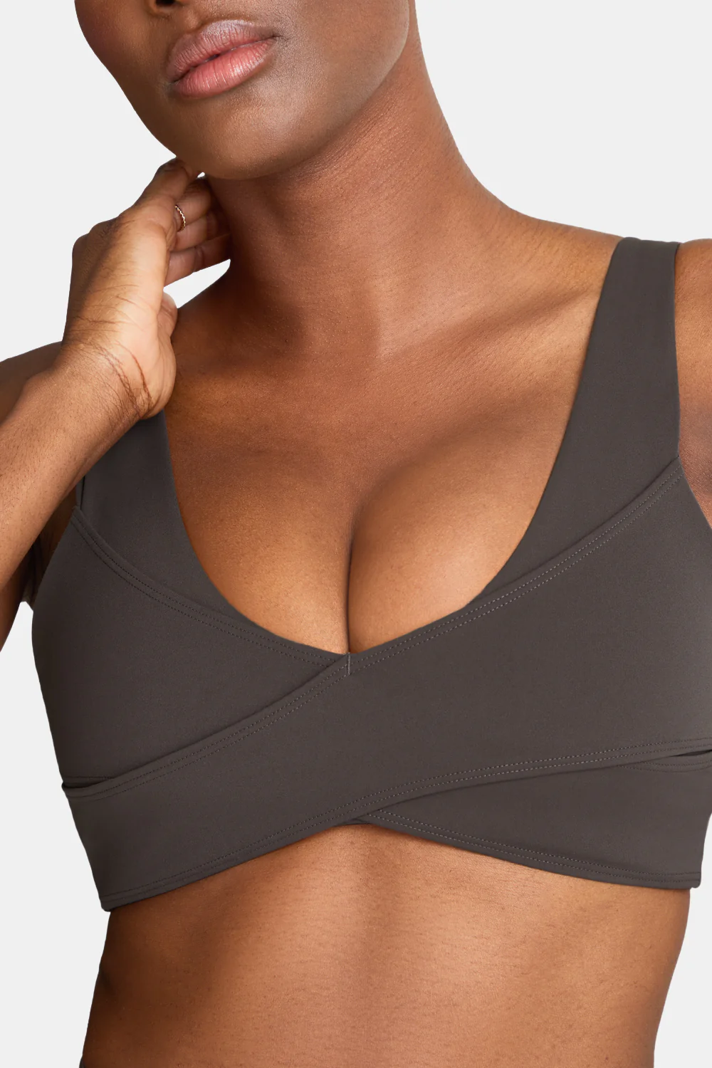 DayFlex Wrap Front Sports Bra - Mocha Brown - Image 3