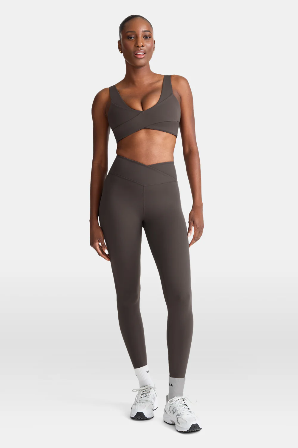 DayFlex Wrap Front Sports Bra - Mocha Brown - Image 7