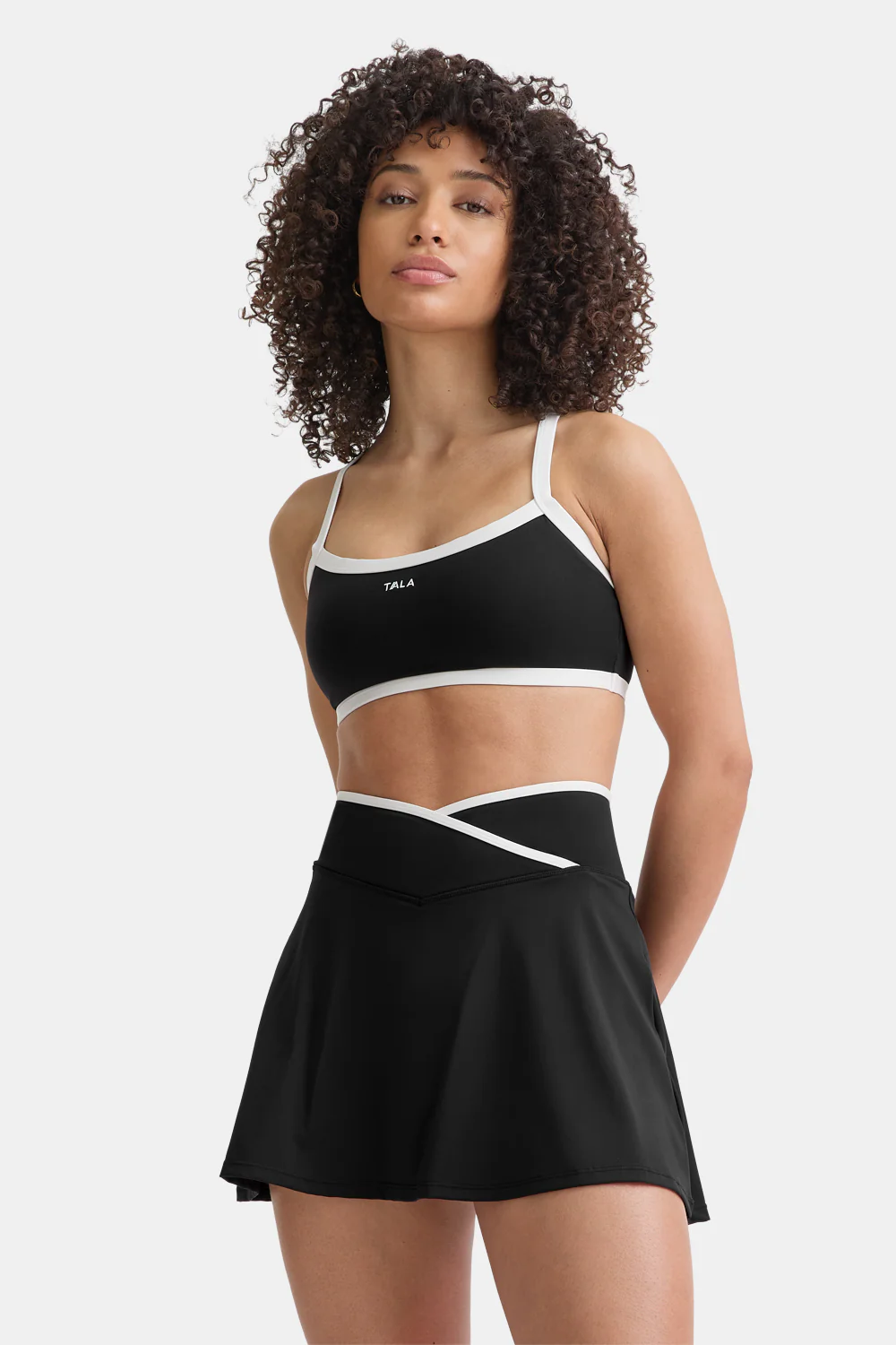 DayFlex Wrap Waist Skort - Shadow Black & Ivory - Image 4