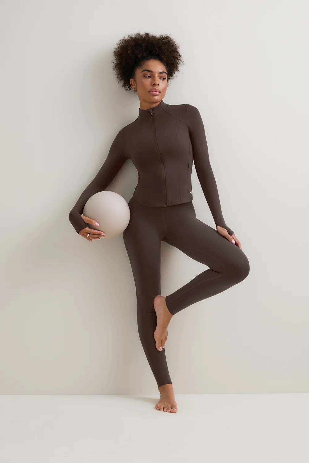 DayFlex Zip Through Sports Jacket - Chestnut Brown - Image 3