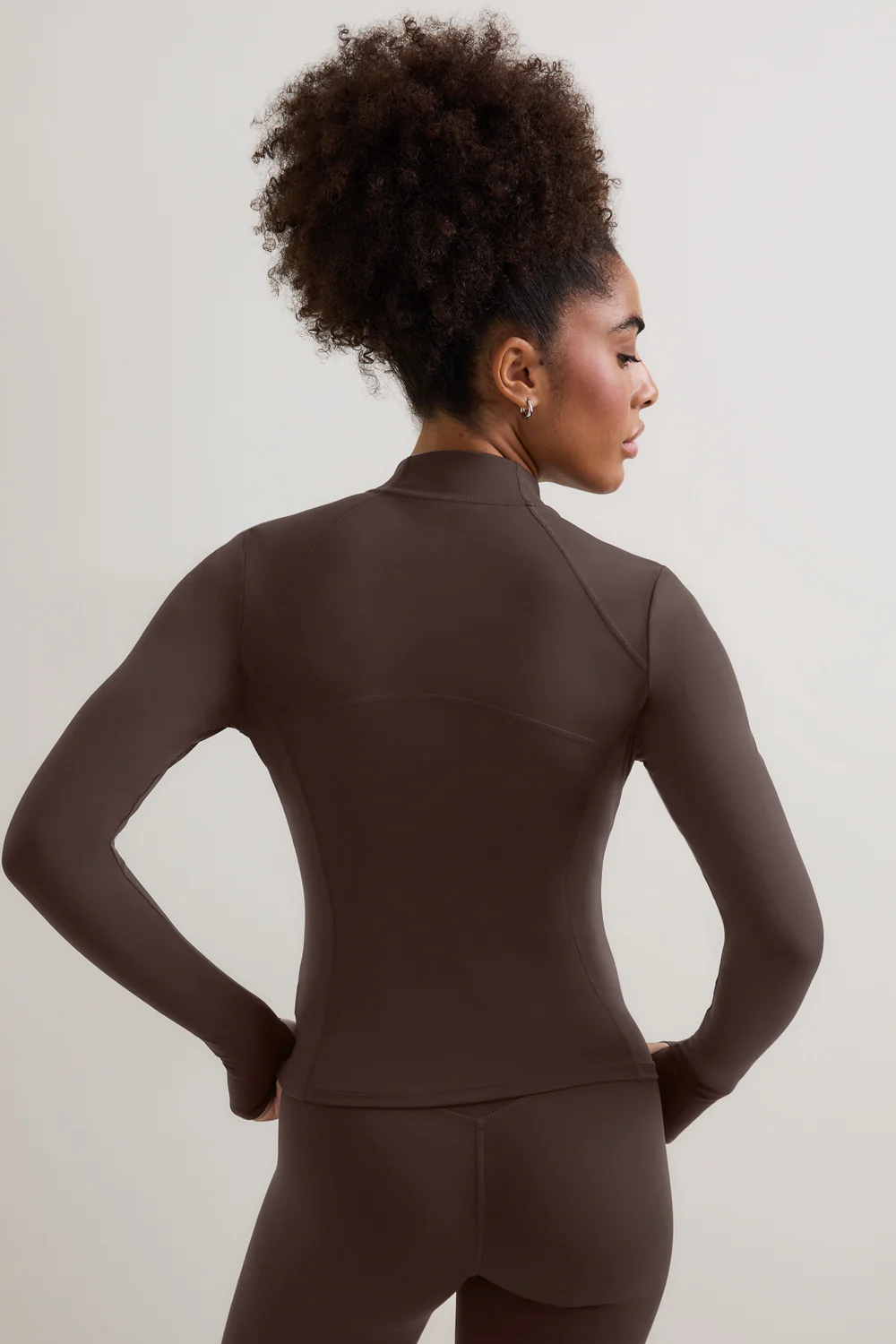 DayFlex Zip Through Sports Jacket - Chestnut Brown - Image 4