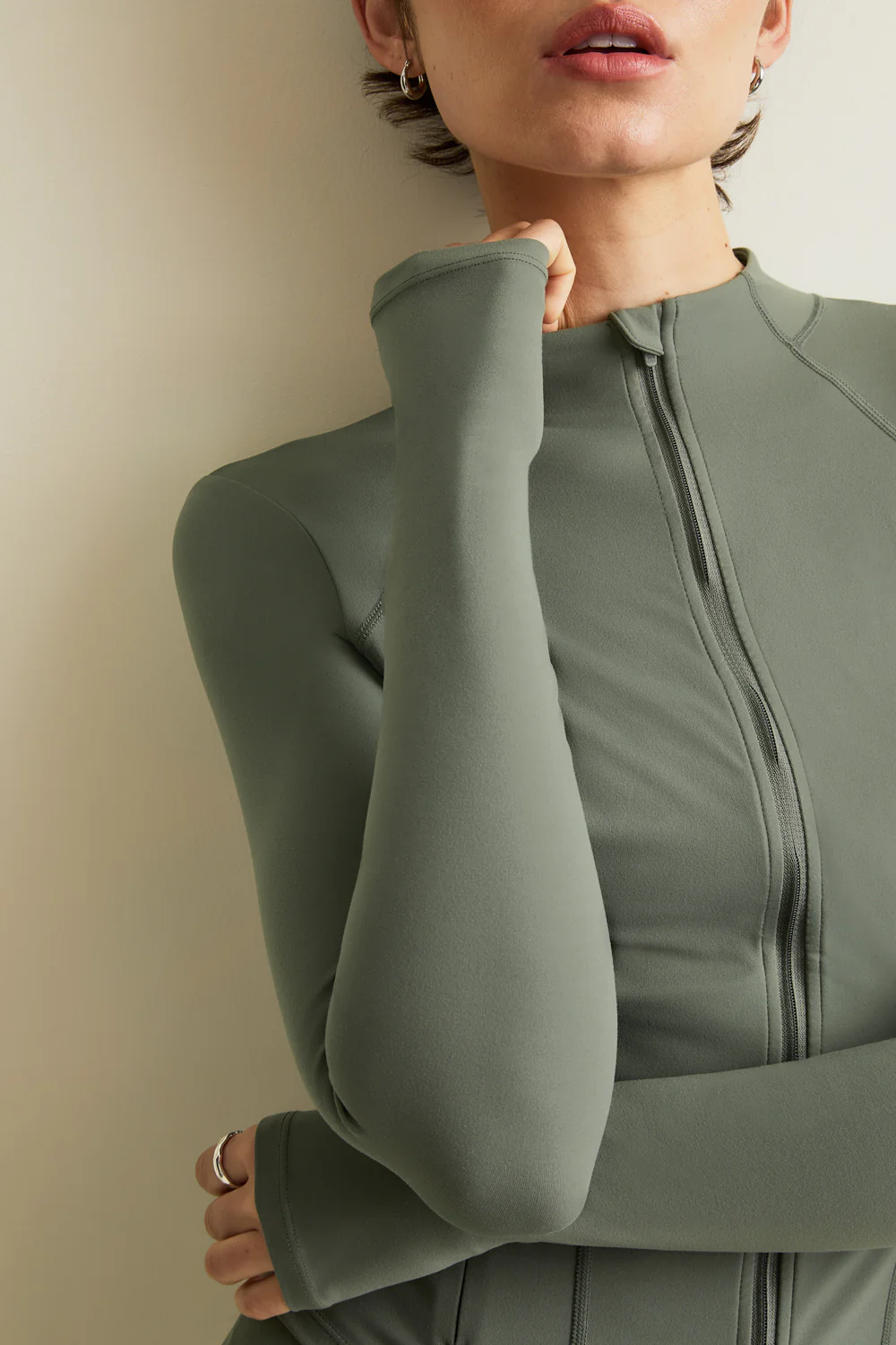 DayFlex Zip Through Sports Jacket - Light Moss - Image 6