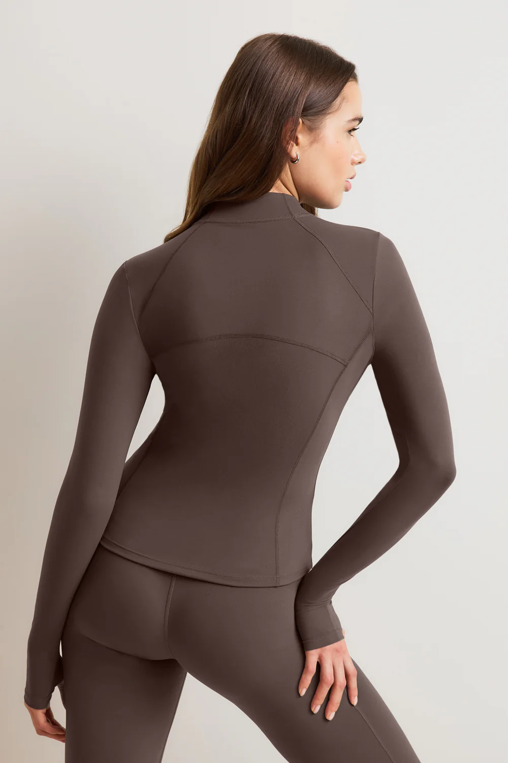 DayFlex Zip Through Sports Jacket - Mocha Brown - Image 4