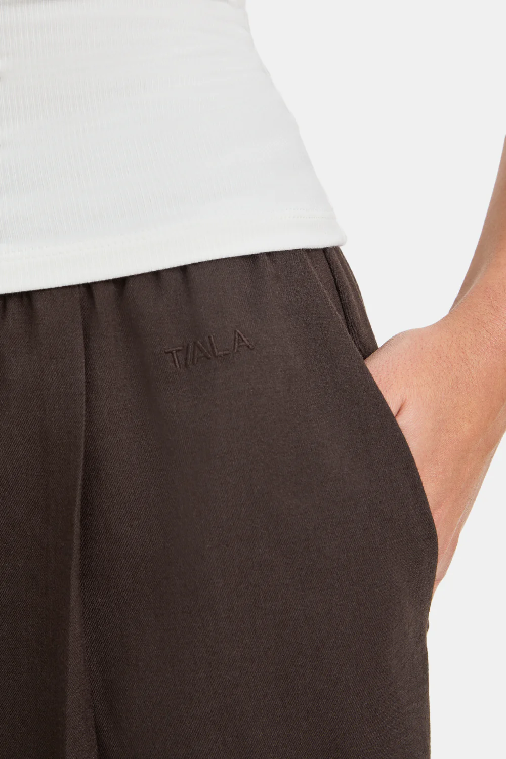 Drawstring Wide Leg Trousers - Americano - Image 3