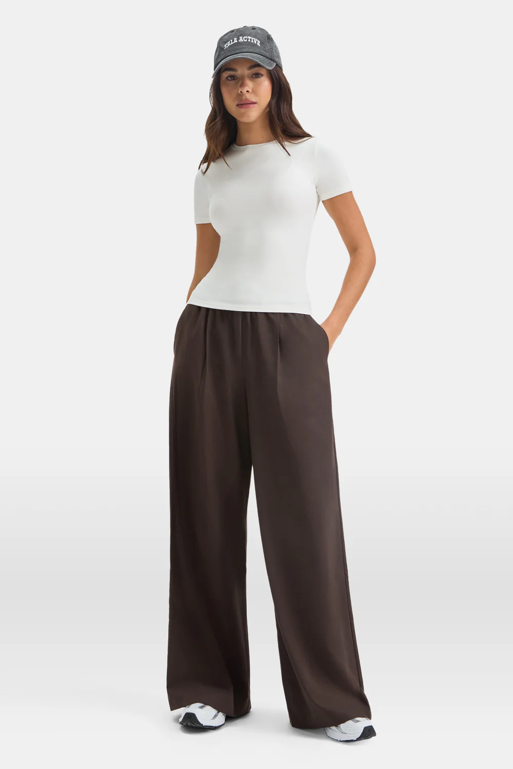Drawstring Wide Leg Trousers - Americano - Image 4