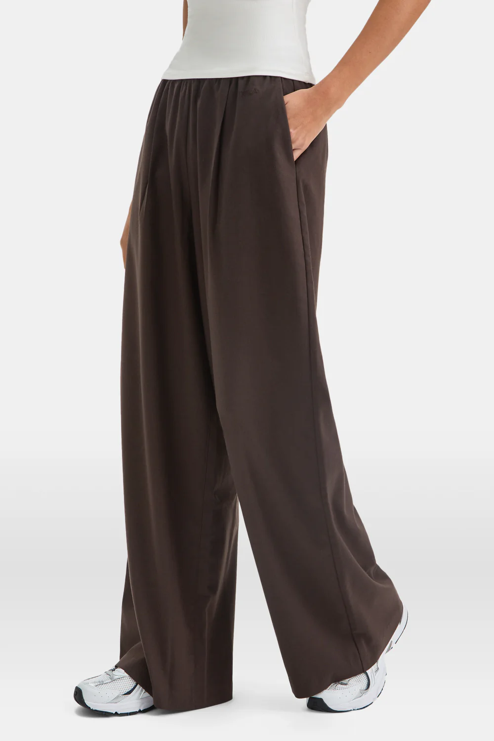 Drawstring Wide Leg Trousers - Americano - Image 5