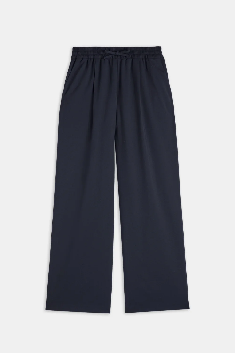Drawstring Wide Leg Trousers - Midnight Navy - Image 2