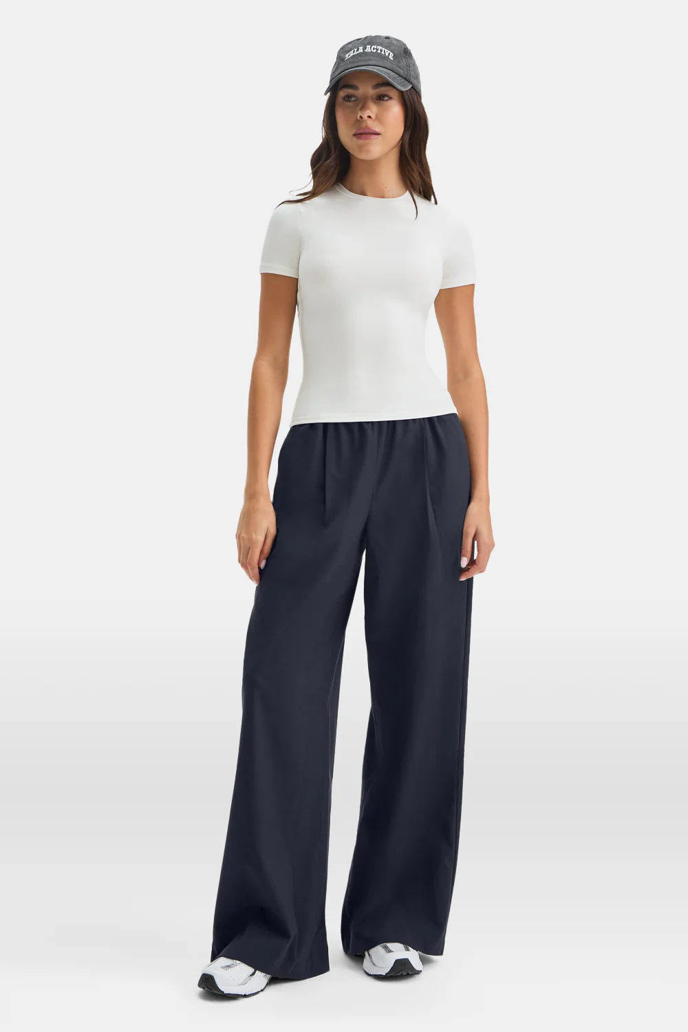 Drawstring Wide Leg Trousers - Midnight Navy - Image 3