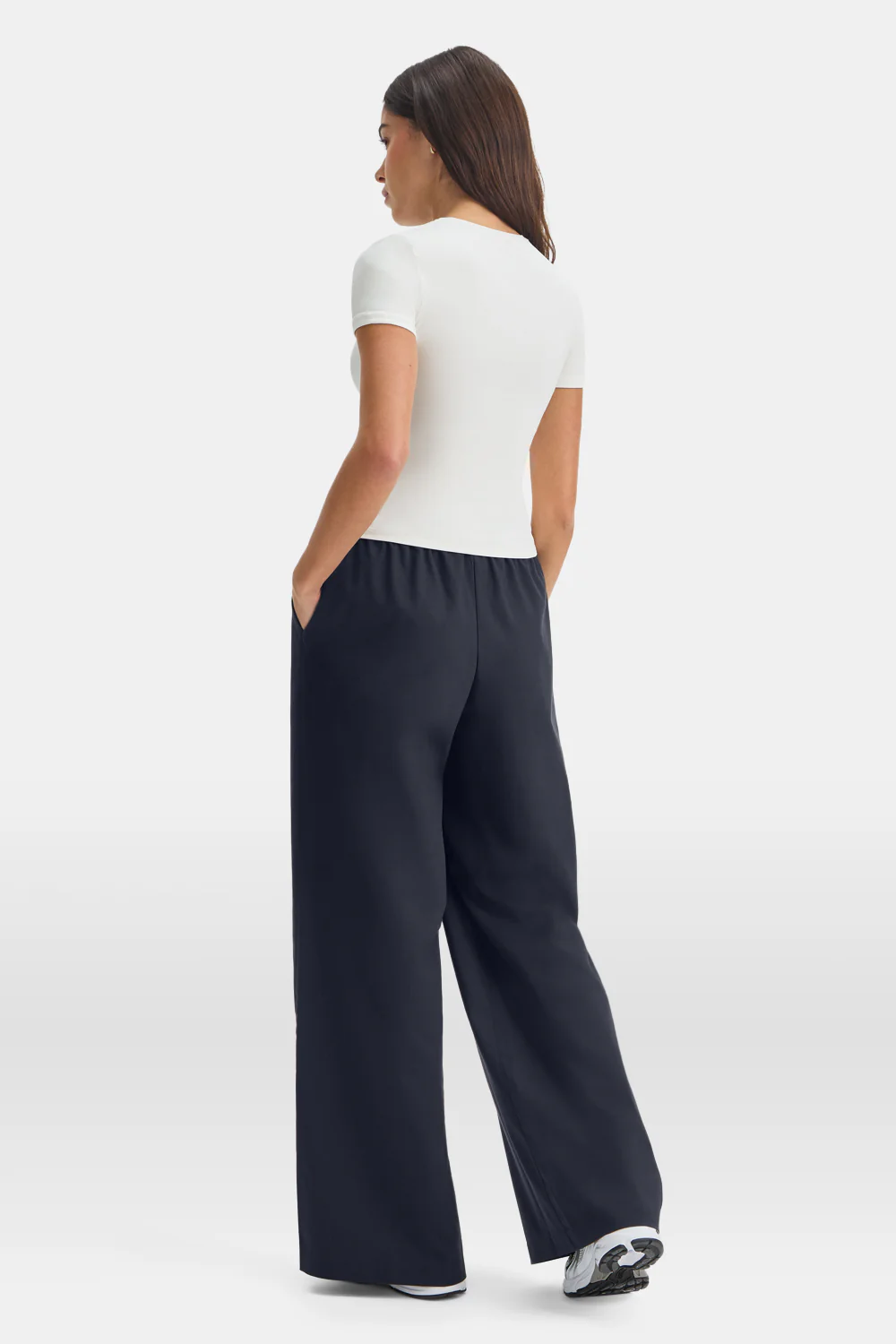 Drawstring Wide Leg Trousers - Midnight Navy - Image 5