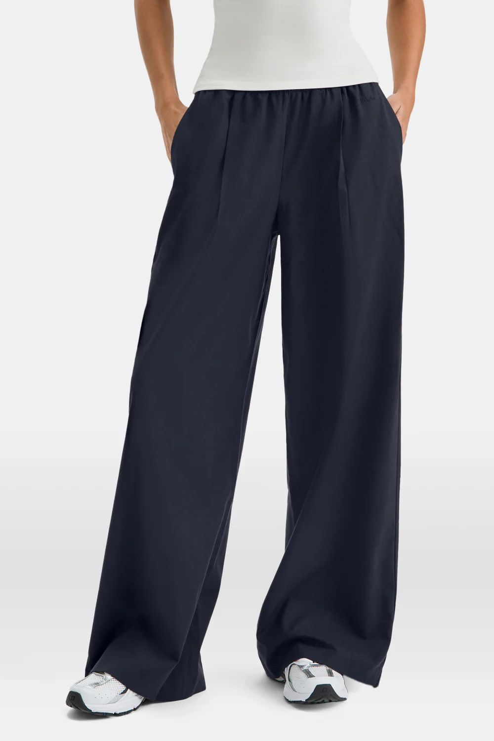 Drawstring Wide Leg Trousers - Midnight Navy - Image 6