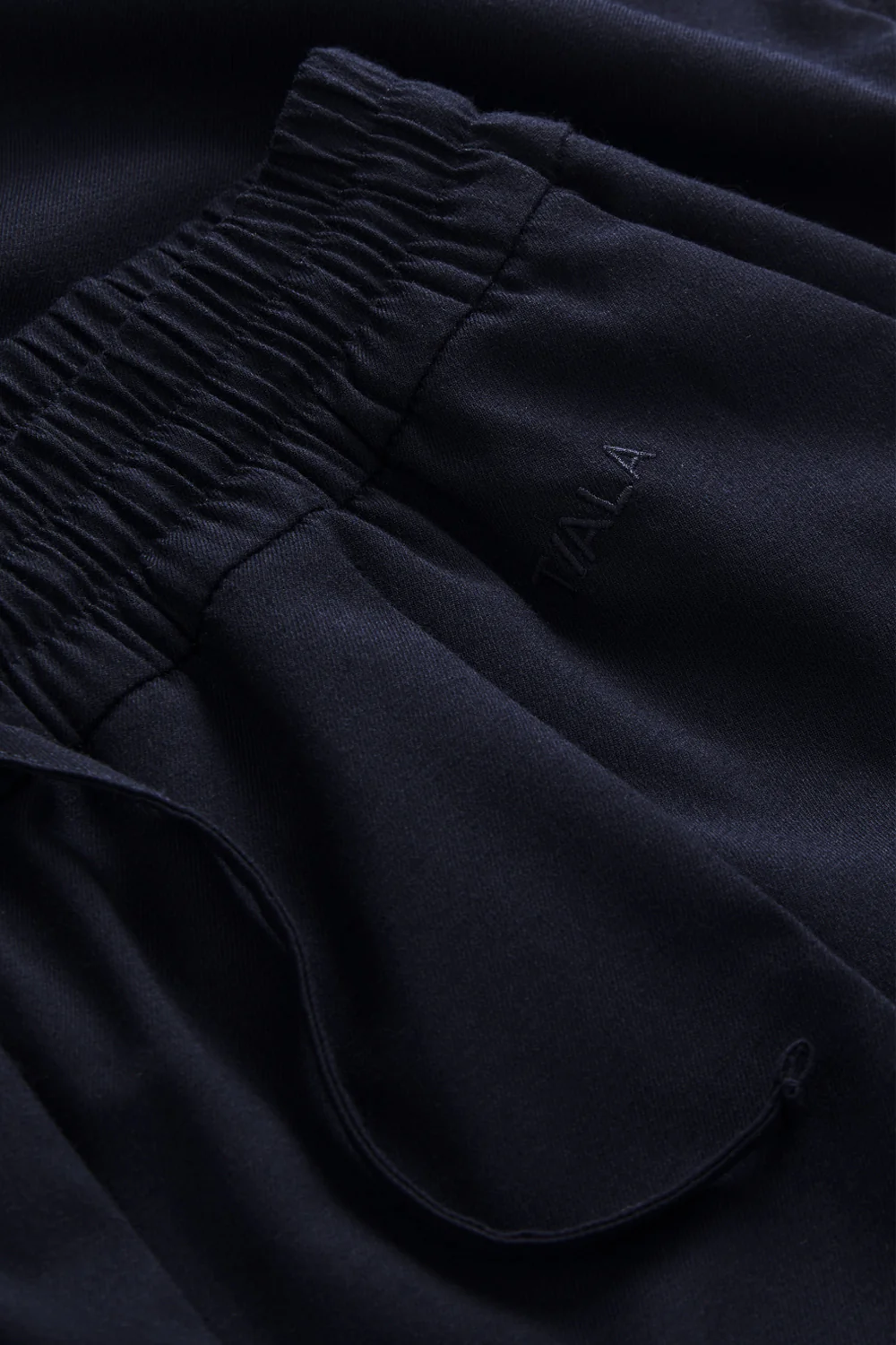 Drawstring Wide Leg Trousers - Midnight Navy - Image 7