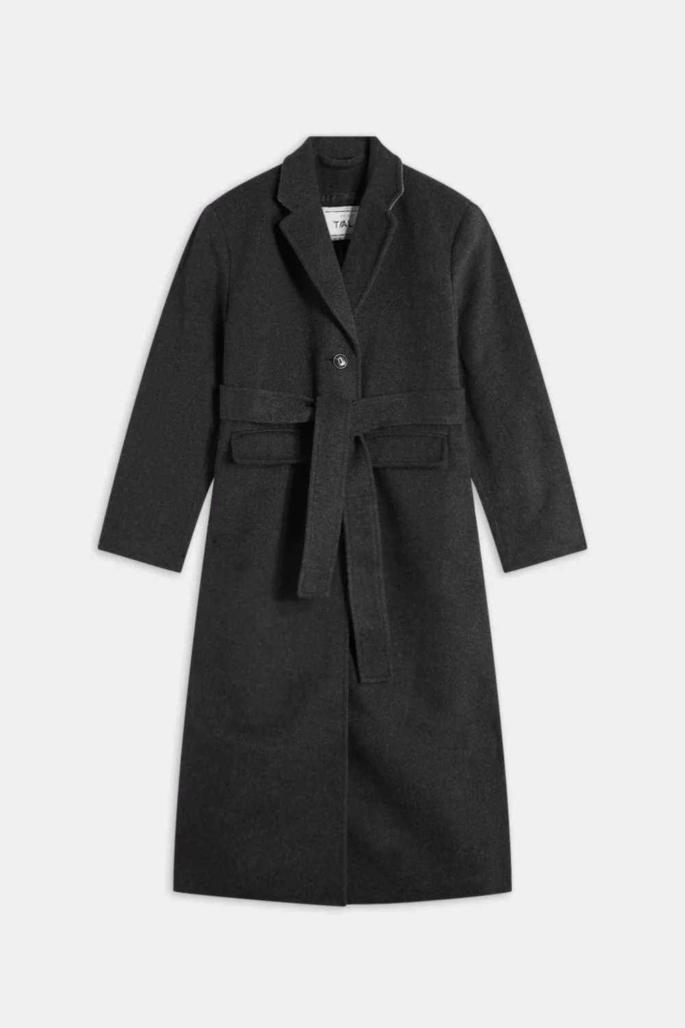 Wool Blend Oversized Overcoat - Charcoal - Image 2