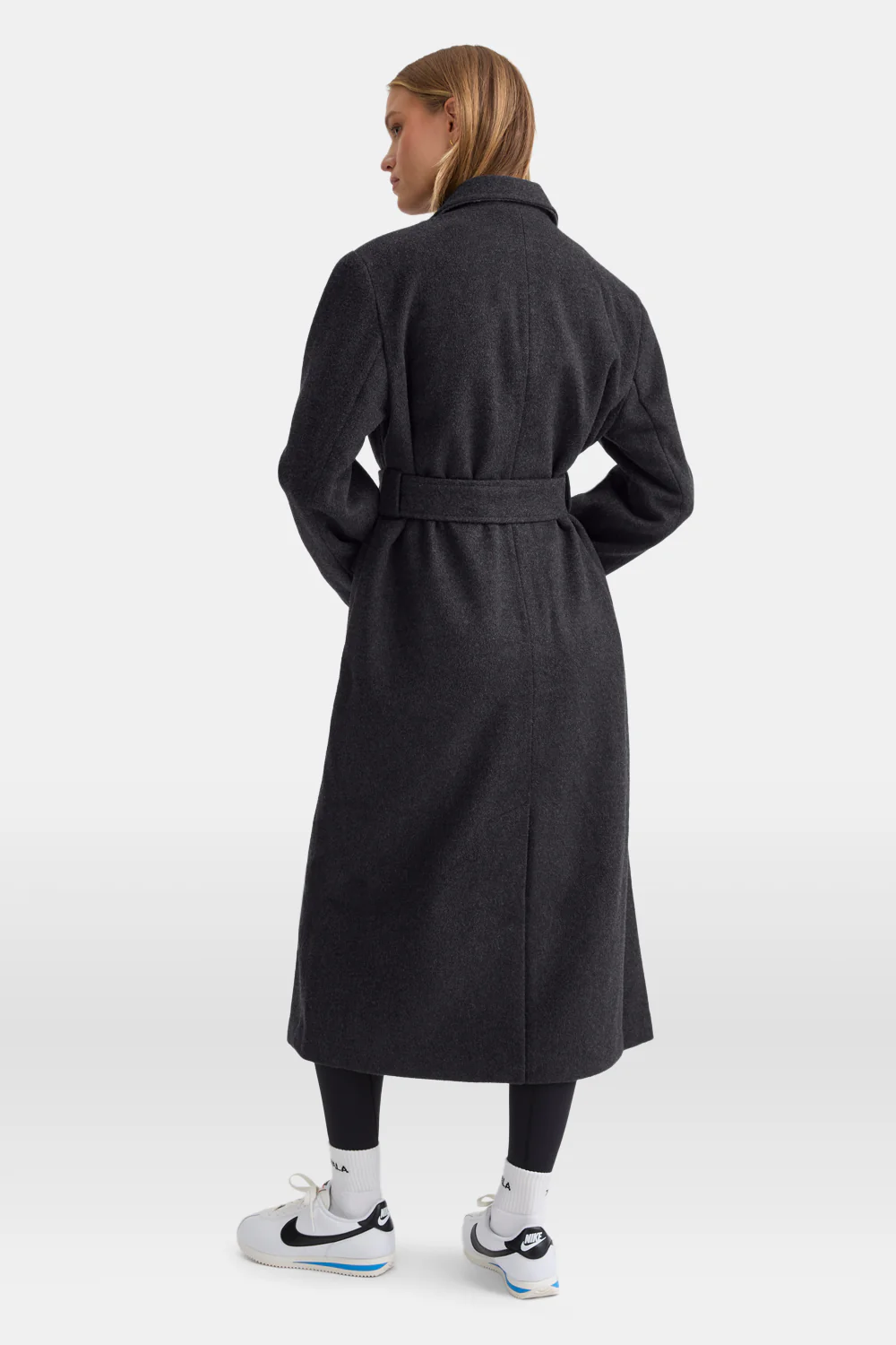 Wool Blend Oversized Overcoat - Charcoal - Image 4