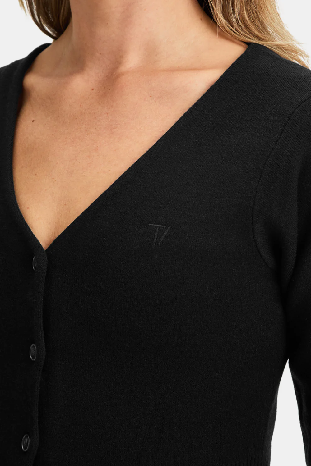 Knit-Waisted Cardigan - Black - Image 4