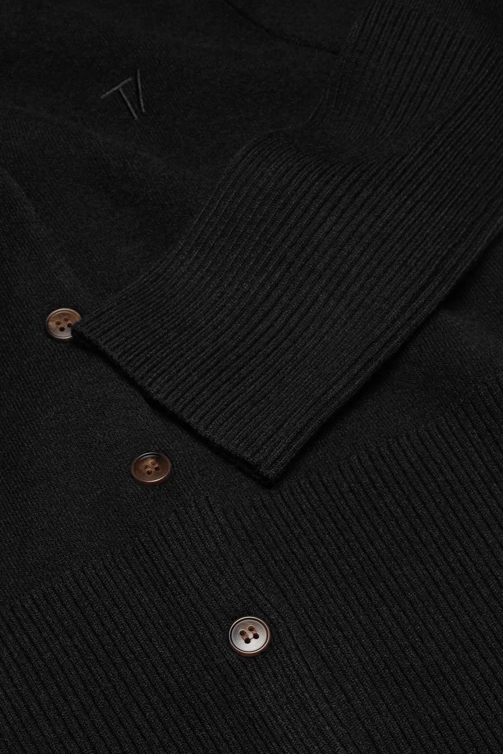 Knit-Waisted Cardigan - Black - Image 7