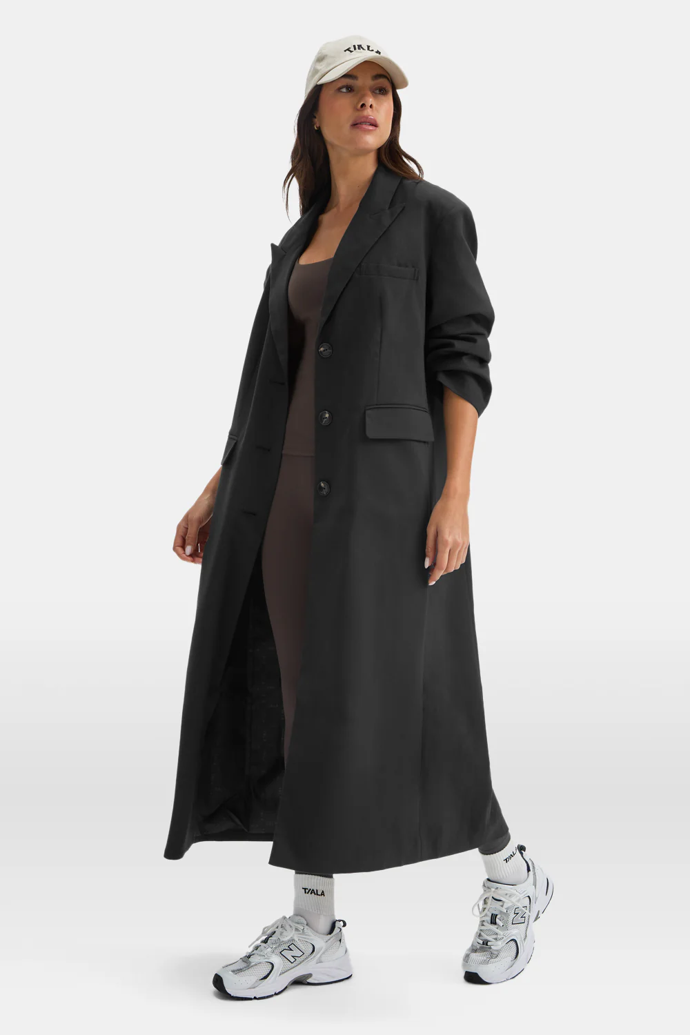 Longline Blazer Coat - Black - Image 3
