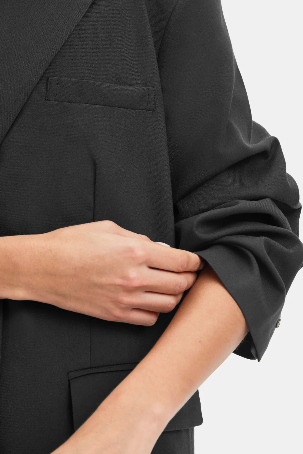 Longline Blazer Coat - Black - Image 5