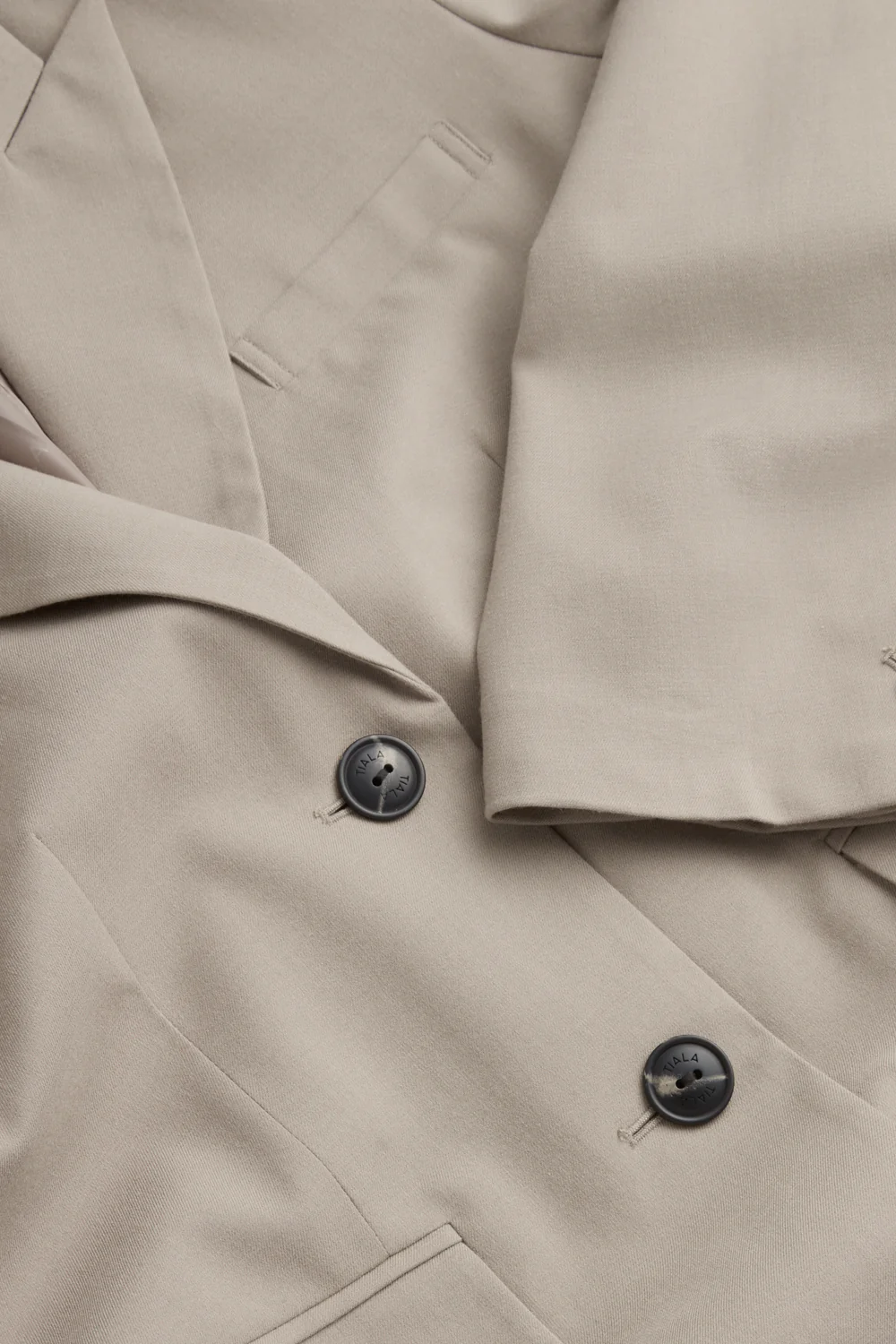 Longline Blazer Coat - Soft Khaki - Image 6