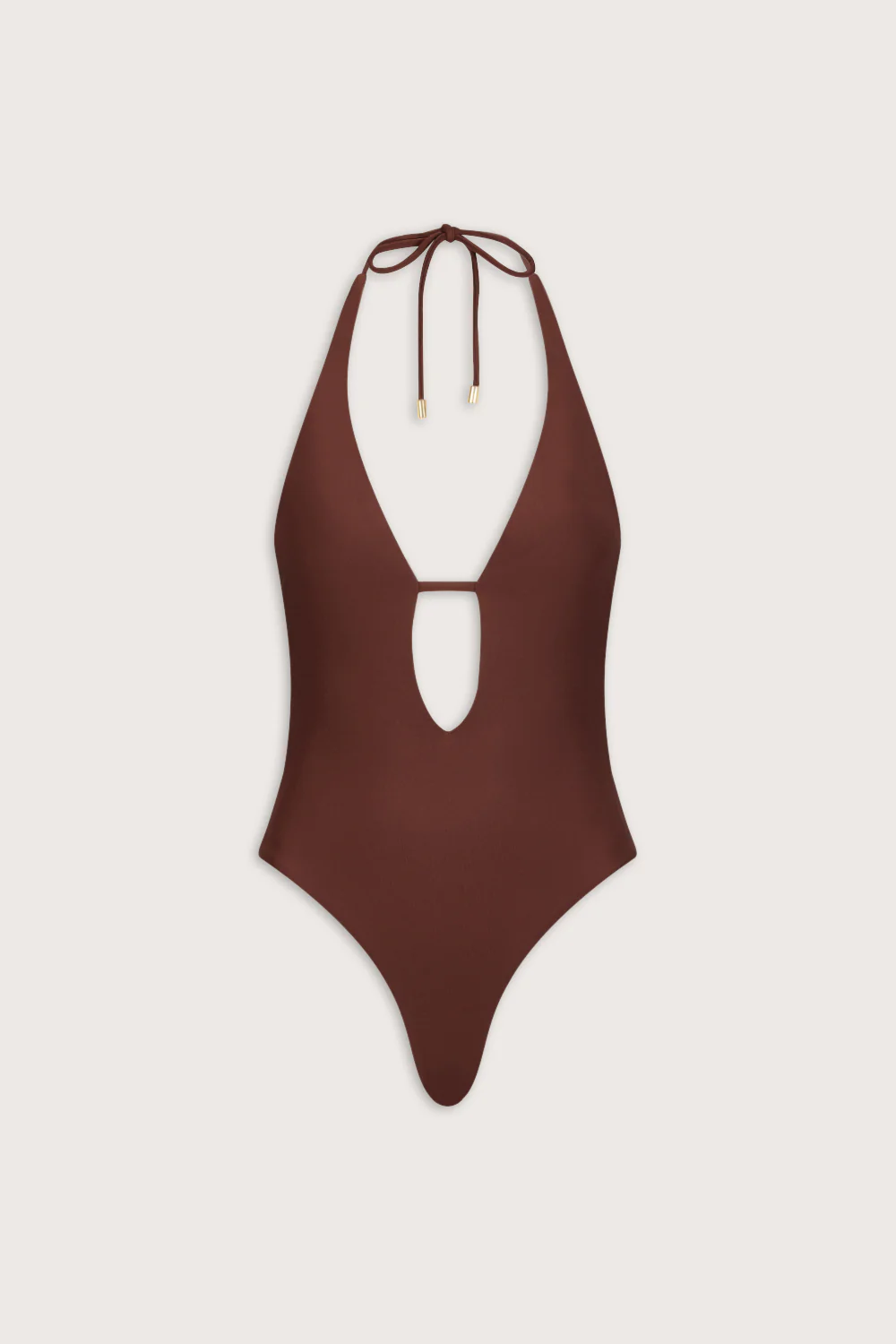 Multiway Halter Tie Back Swimsuit - Deep Rust - Image 2
