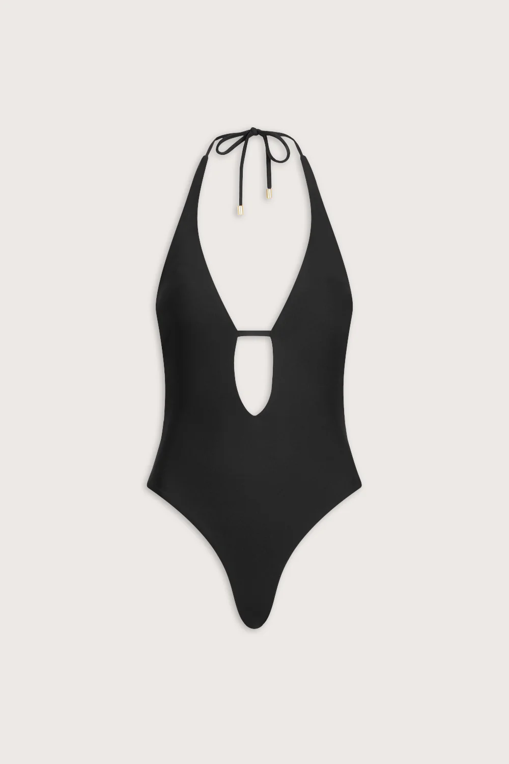 Multiway Halter Tie Back Swimsuit - Shadow Black - Image 2
