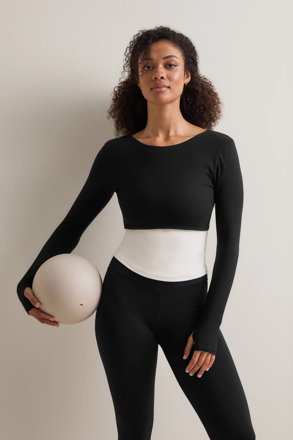 Multiway Long Sleeve Tie Top - Shadow Black - Image 6