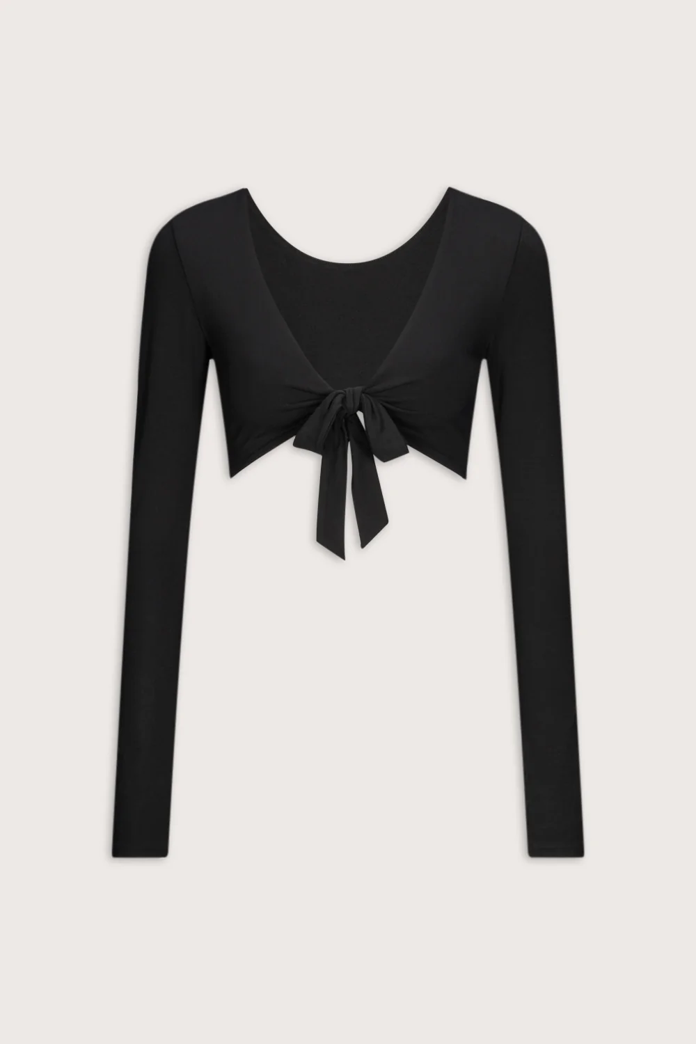 Multiway Long Sleeve Tie Top - Shadow Black - Image 8