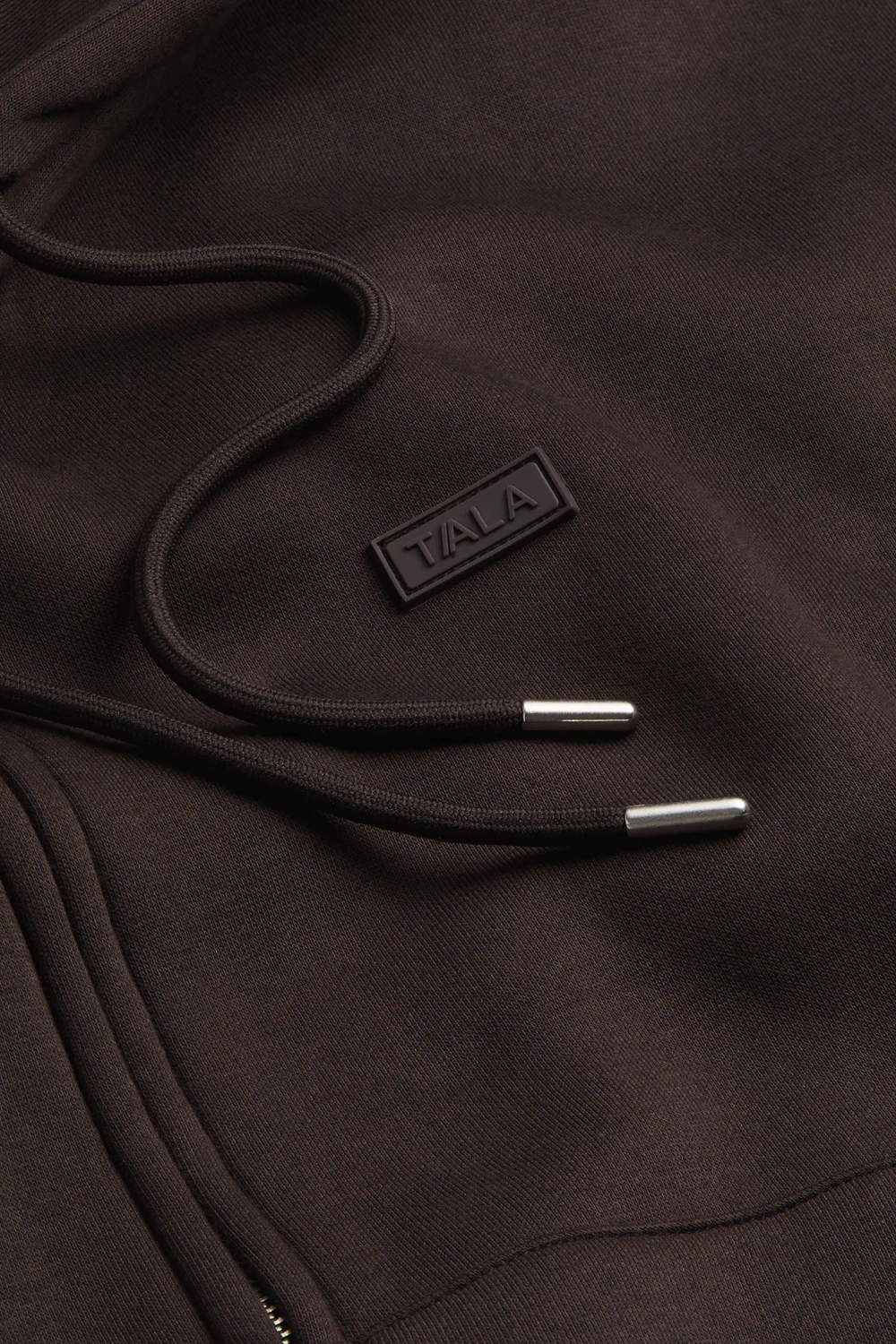 Oversized Cocoon Zip Through Hoodie - Americano - Image 7