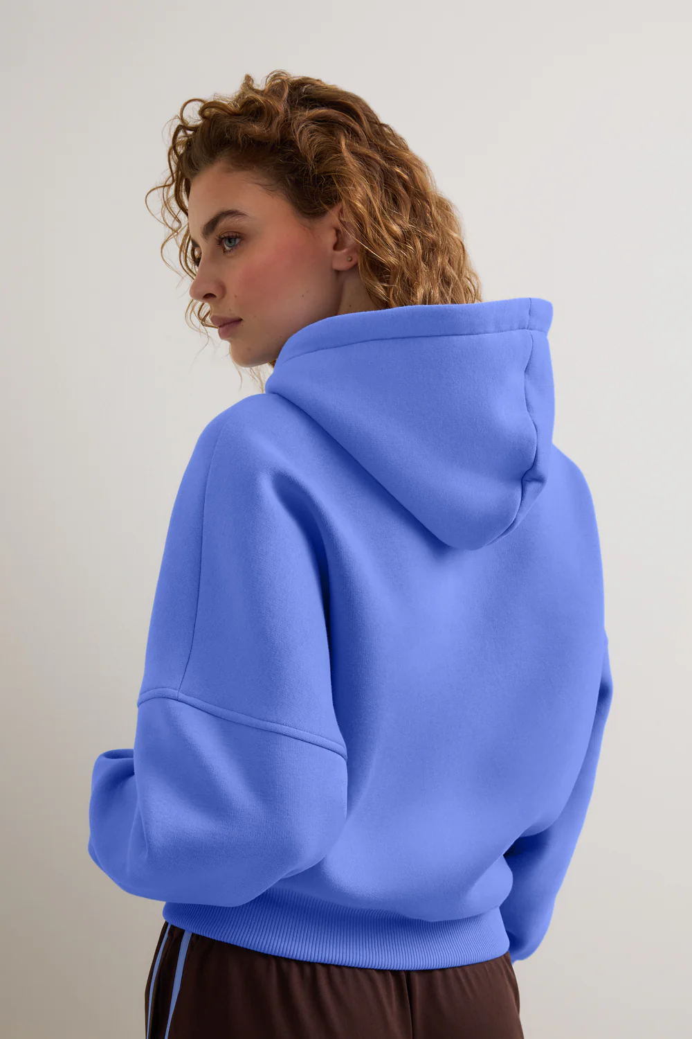 Oversized Cocoon Zip Through Hoodie - Iris Blue - Image 4