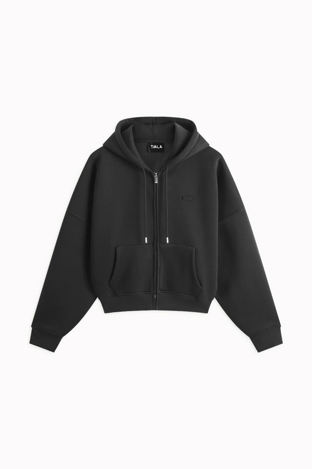 Oversized Cocoon Zip Through Hoodie - Vintage Black - Image 2
