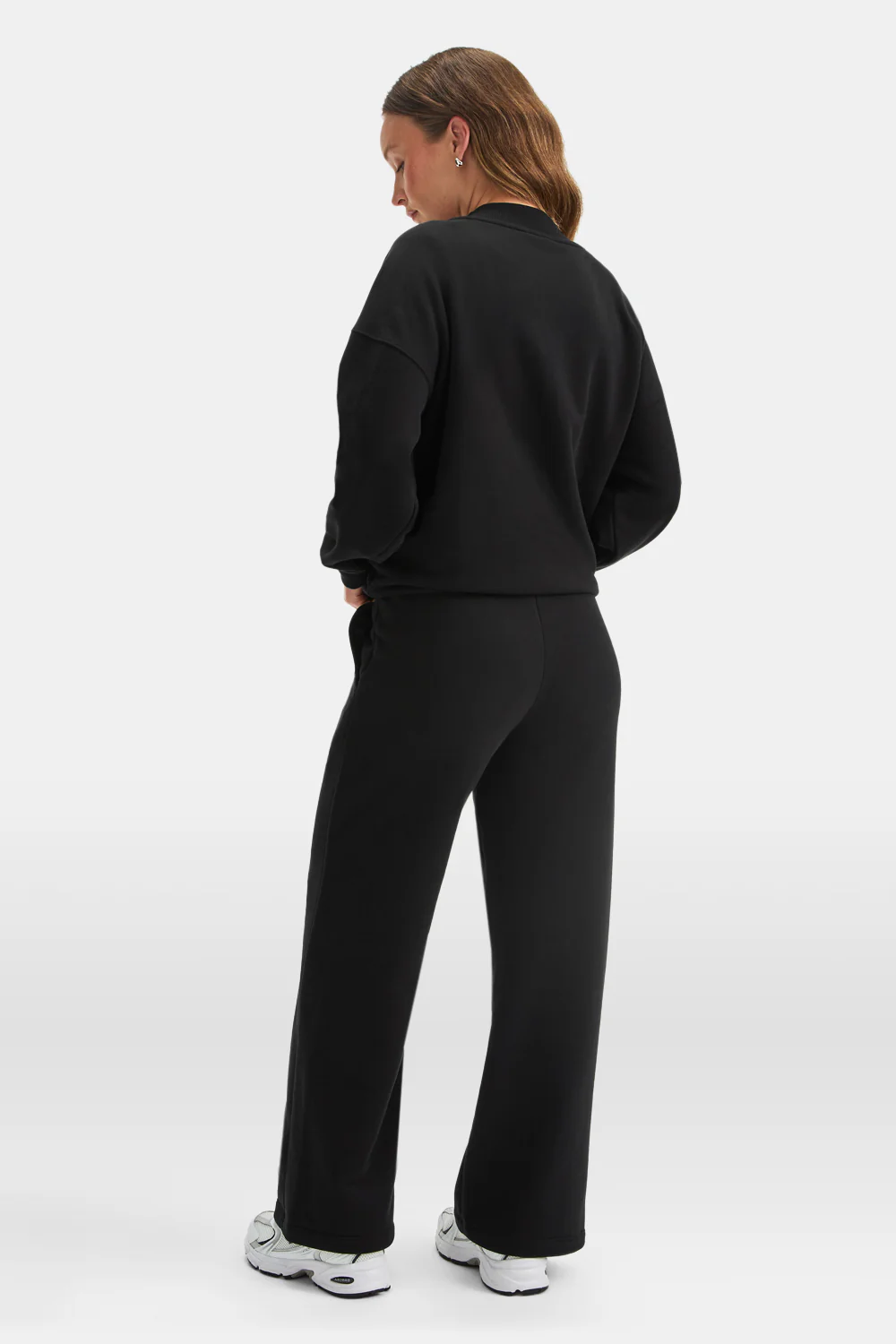 Pintuck Wide Leg Jogger - Black - Image 5