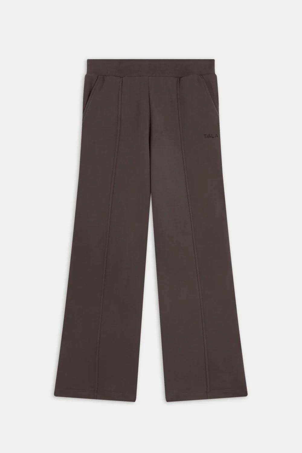 Pintuck Wide Leg Jogger - Mocha Brown - Image 2