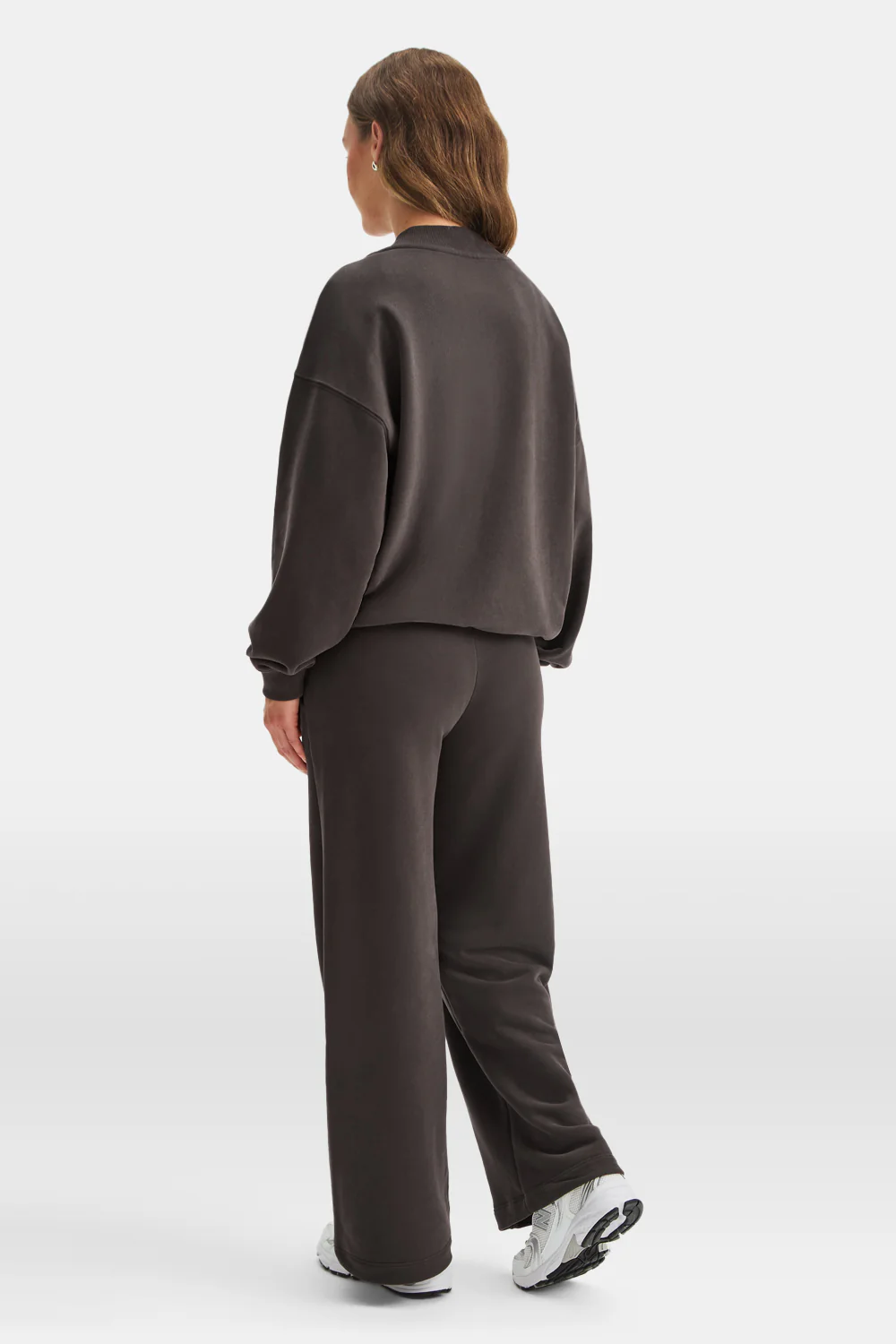 Pintuck Wide Leg Jogger - Mocha Brown - Image 5