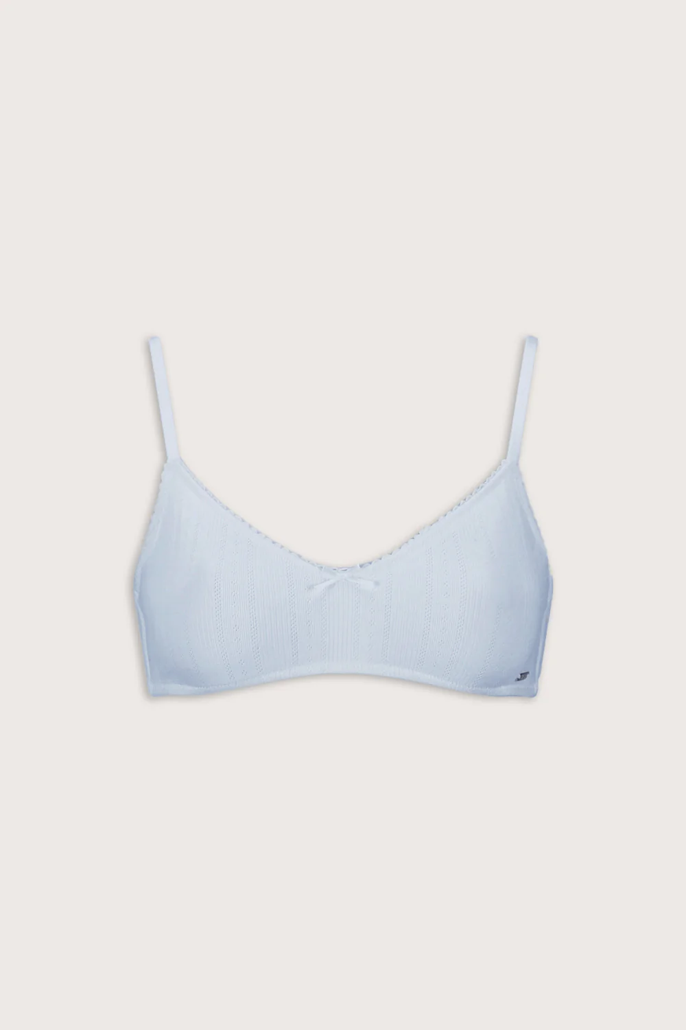 Pointelle Scoop Bra - Baby Blue - Image 2